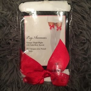 Leg Avenue Red Bow Thigh Highs